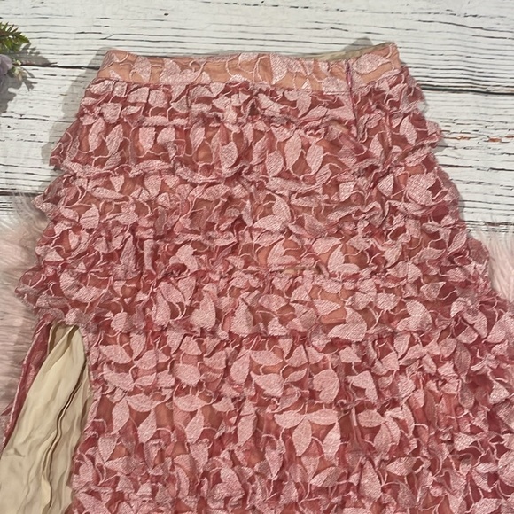 LoveShackFancy Lace Floral Arlene Maxi Skirt in Watermelon Punch - Picture 6 of 8